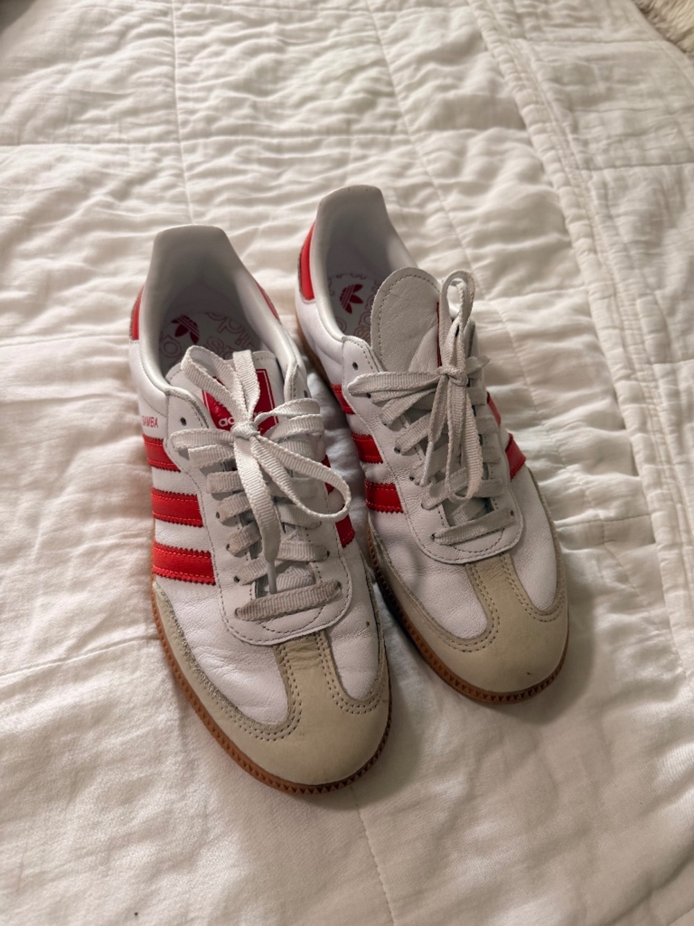 Adidas Samba OG White Red stripes US-8 Sneakers